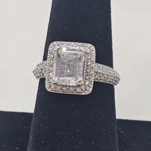 Elegant Sterling Silver Engagement Ring